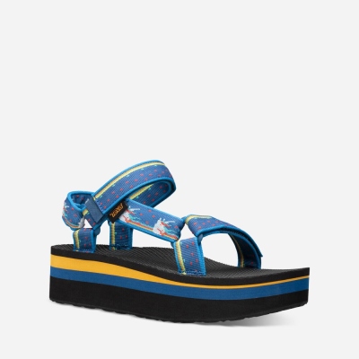 Teva Flatform Universal - Women's Teva Sandals - Dark Blue | India (OTBQ39125)